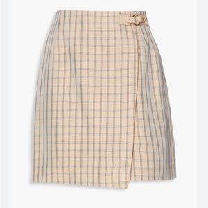 Sandro Meredith Checked Twill Mini Wrap Skirt, 2